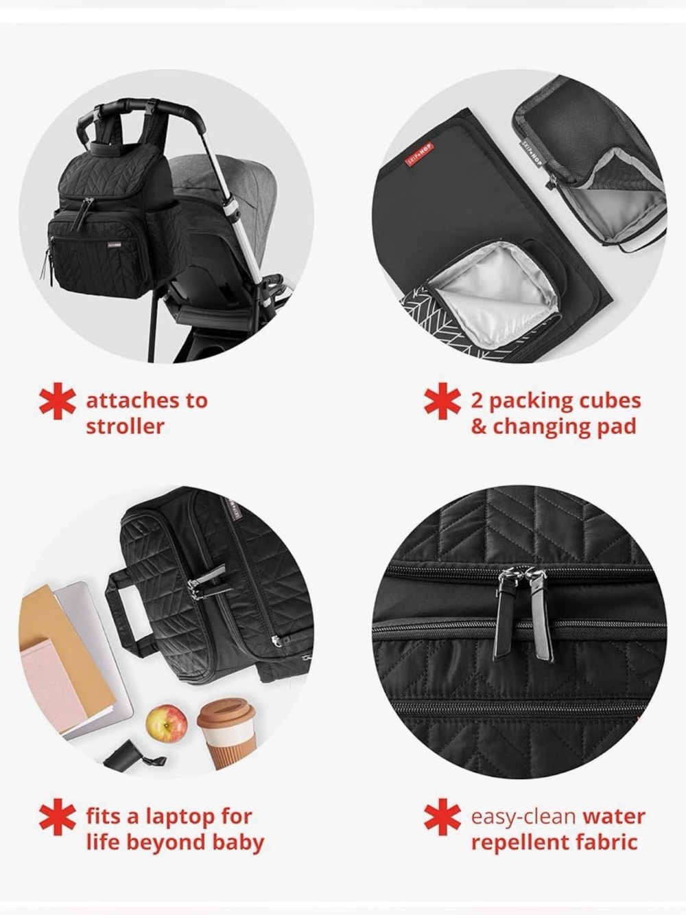 Skip Hop Diaper Bag Backpack: Forma, Multi-Function Baby Travel Bag - Picture 2 of 9